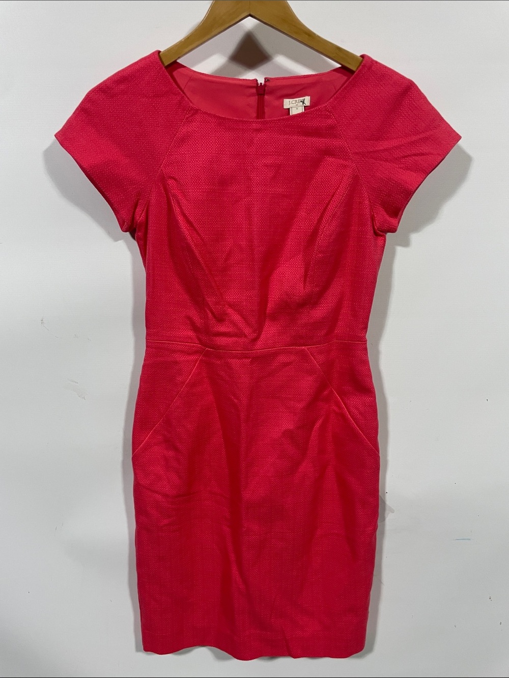 J. Crew Fuchsia Cap-Sleeve Sheath Dress